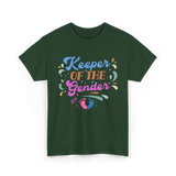 Keeper Of The Gender Gender Reveal T-Shirt - Forest Green