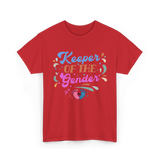 Keeper Of The Gender Gender Reveal T-Shirt - Red