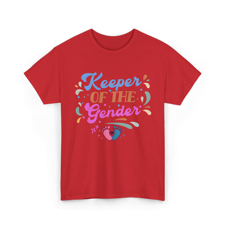 Keeper Of The Gender Gender Reveal T-Shirt - Red