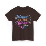 Keeper Of The Gender Gender Reveal T-Shirt - Dark Chocolate