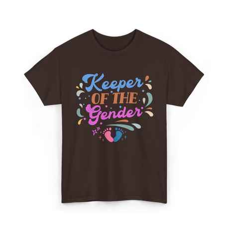 Keeper Of The Gender Gender Reveal T-Shirt - Dark Chocolate