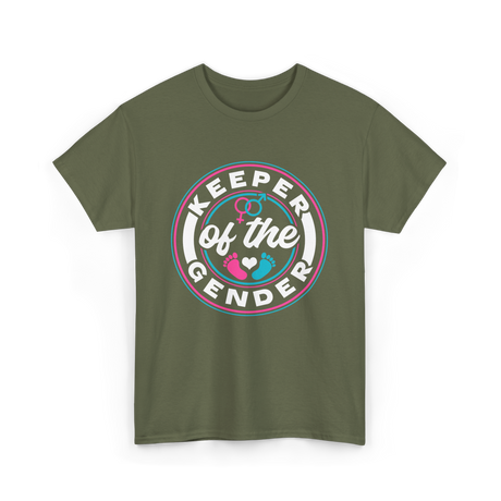 Keeper of the Gender Gender Reveal T-Shirt - Military Green