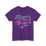 Keeper Of The Gender Gender Reveal T-Shirt - Purple