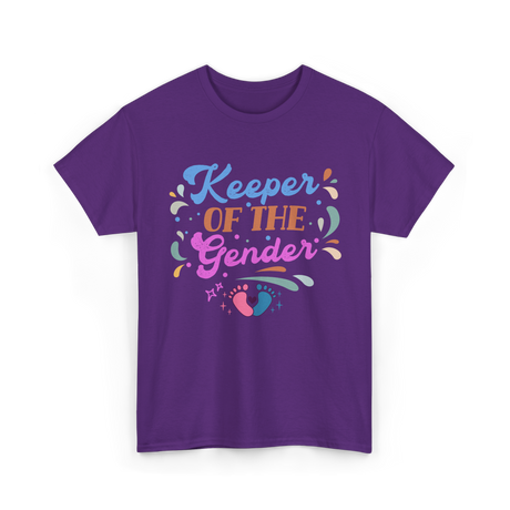 Keeper Of The Gender Gender Reveal T-Shirt - Purple