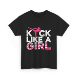 Kick Like A Girl Karate Girls T-Shirt - Black