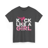 Kick Like A Girl Karate Girls T-Shirt - Dark Heather