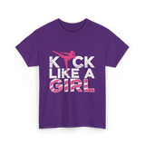 Kick Like A Girl Karate Girls T-Shirt - Purple