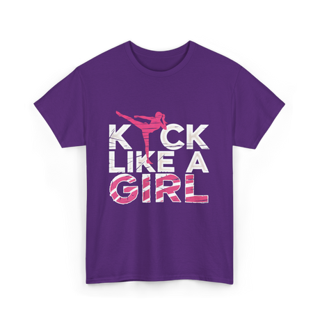 Kick Like A Girl Karate Girls T-Shirt - Purple