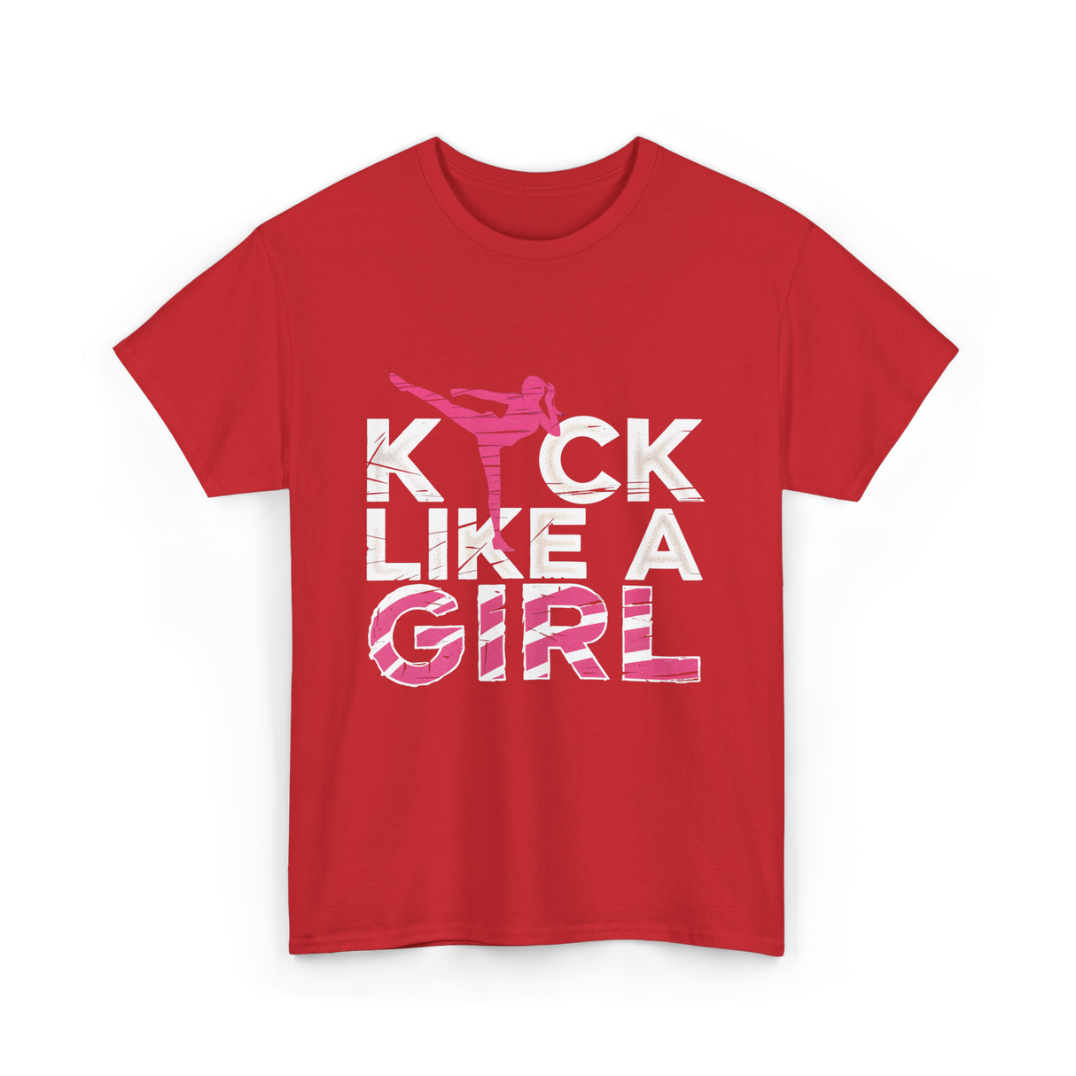 Kick Like A Girl Karate Girls T-Shirt - Red