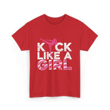 Kick Like A Girl Karate Girls T-Shirt - Red