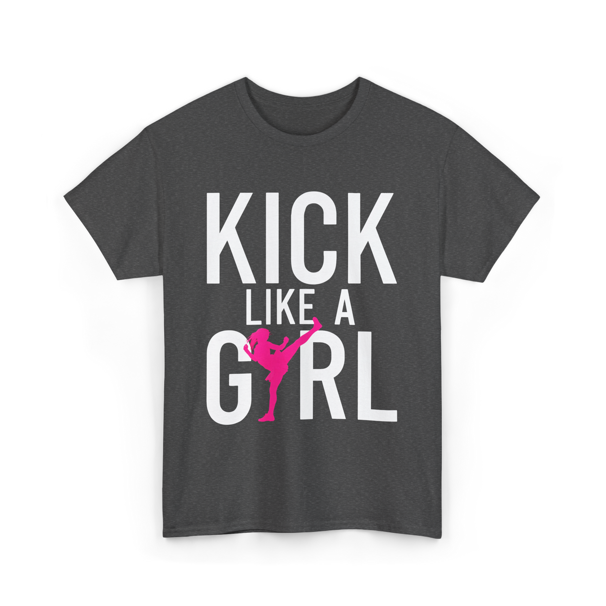 Kick Like A Girl Martial Arts T-Shirt - Dark Heather