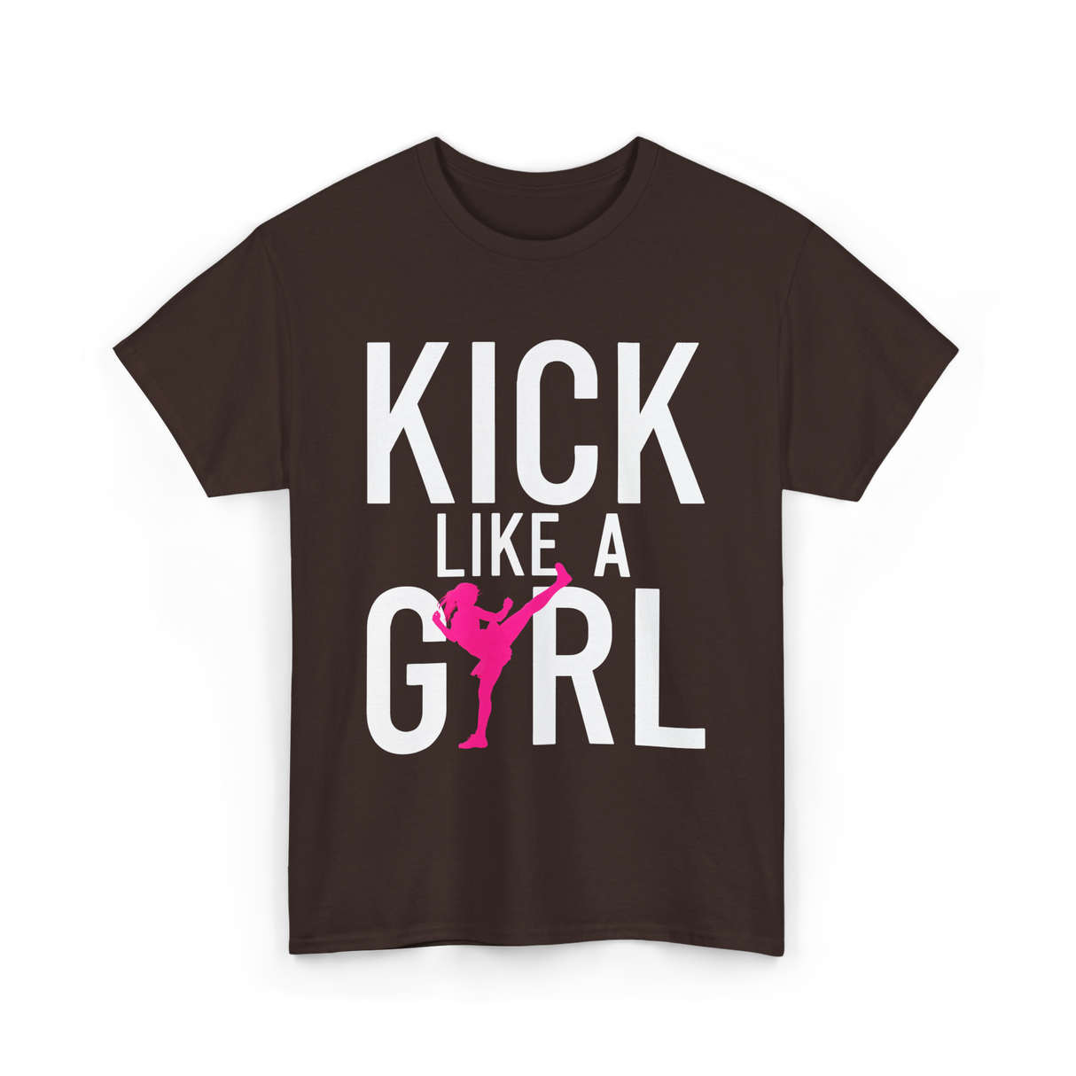 Kick Like A Girl Martial Arts T-Shirt - Dark Chocolate