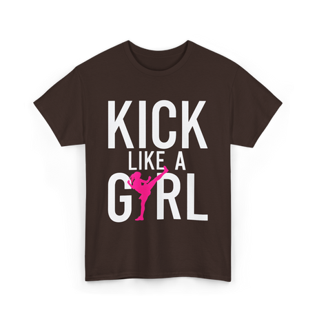 Kick Like A Girl Martial Arts T-Shirt - Dark Chocolate