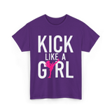 Kick Like A Girl Martial Arts T-Shirt - Purple