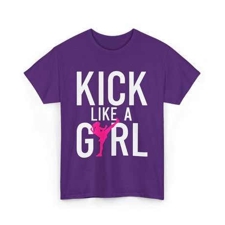 Kick Like A Girl Martial Arts T-Shirt - Purple