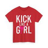 Kick Like A Girl Martial Arts T-Shirt - Red