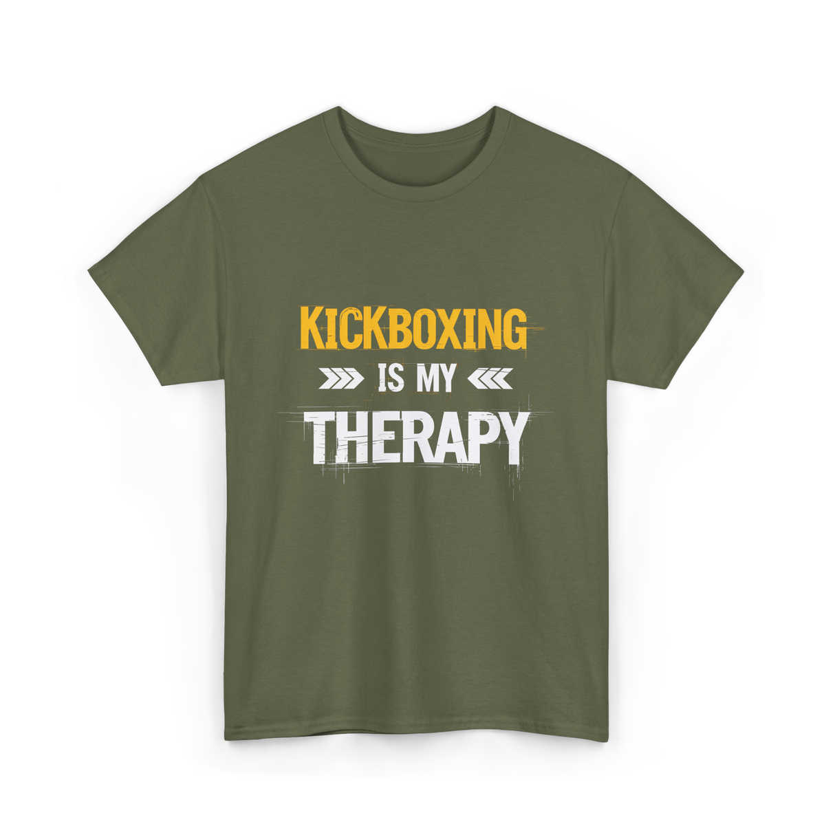 Kickboxing Is My Therapy Kickbox T-Shirt - Military Green