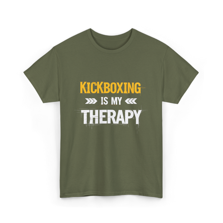 Kickboxing Is My Therapy Kickbox T-Shirt - Military Green