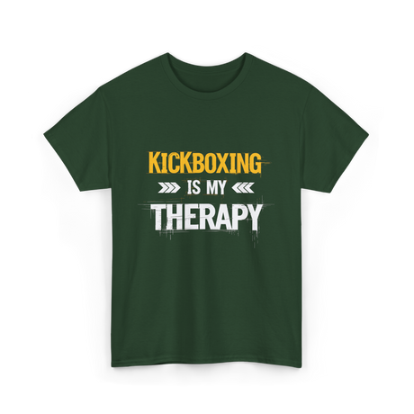 Kickboxing Is My Therapy Kickbox T-Shirt - Forest Green