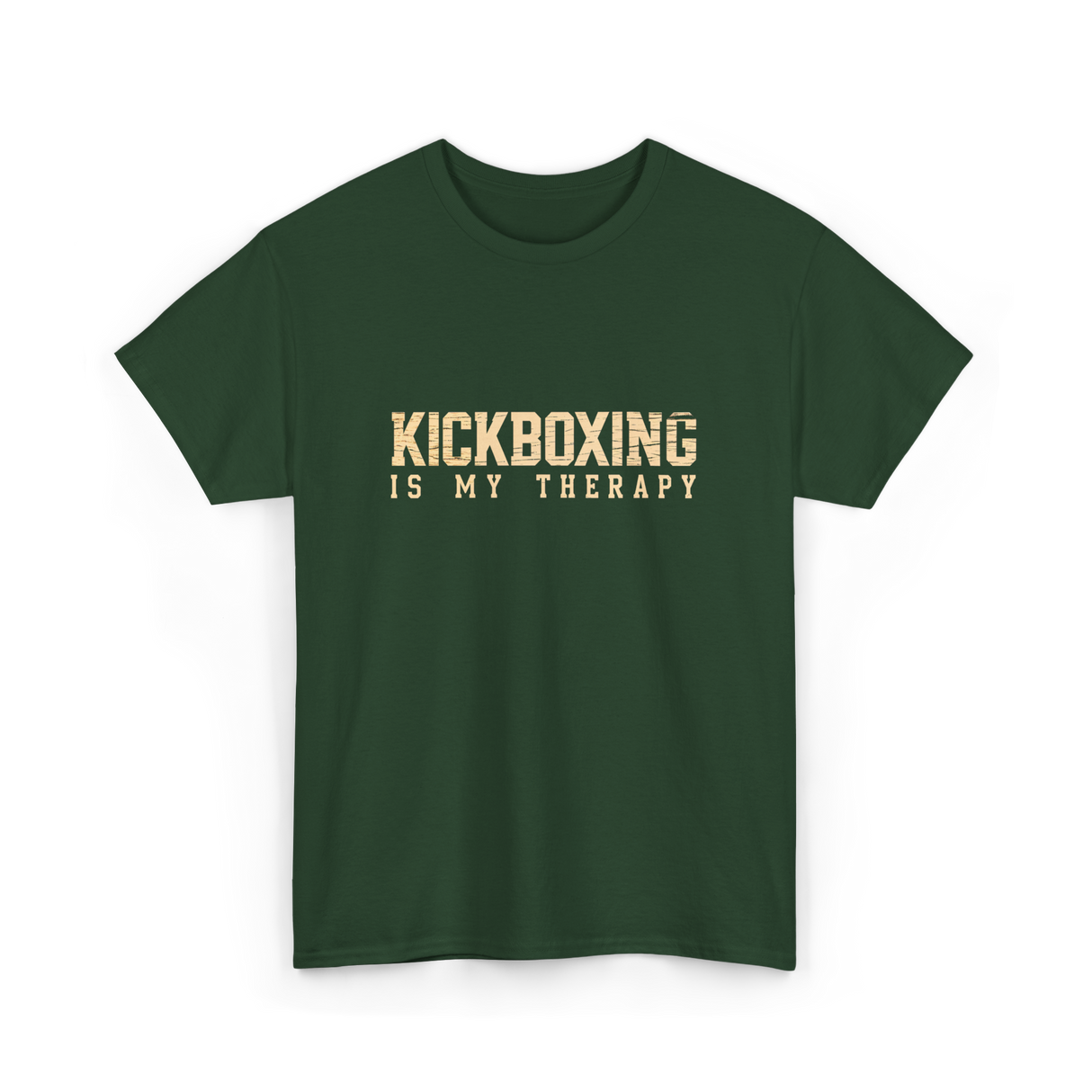 Kickboxing Is My Therapy Kickboxing T-Shirt - Forest Green