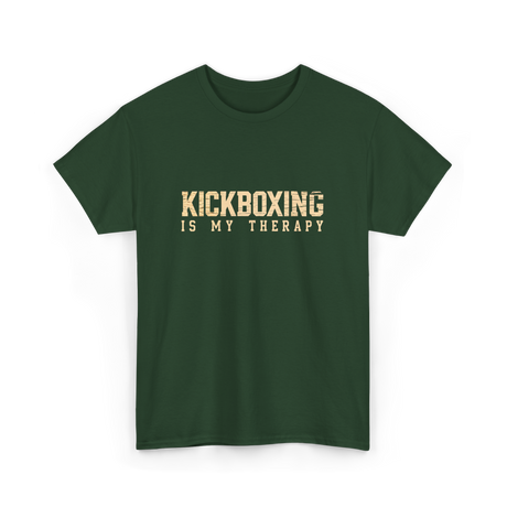 Kickboxing Is My Therapy Kickboxing T-Shirt - Forest Green