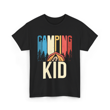 Kid Camping Campfire Adventure T-Shirt - Black