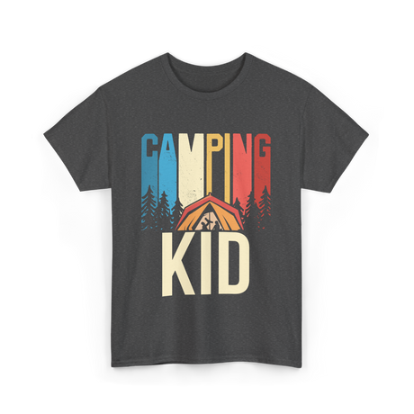 Kid Camping Campfire Adventure T-Shirt - Dark Heather