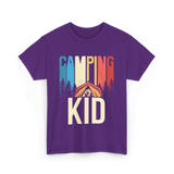 Kid Camping Campfire Adventure T-Shirt - Purple