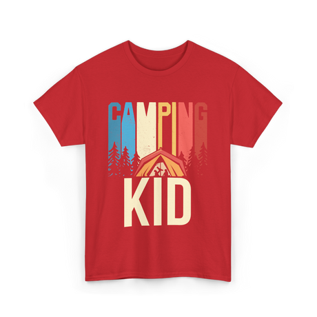 Kid Camping Campfire Adventure T-Shirt - Red