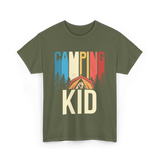 Kid Camping Campfire Adventure T-Shirt - Military Green