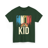 Kid Camping Campfire Adventure T-Shirt - Forest Green