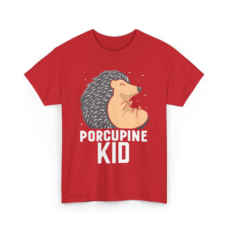 Kid Porcupine Animal Lover T-Shirt - Red