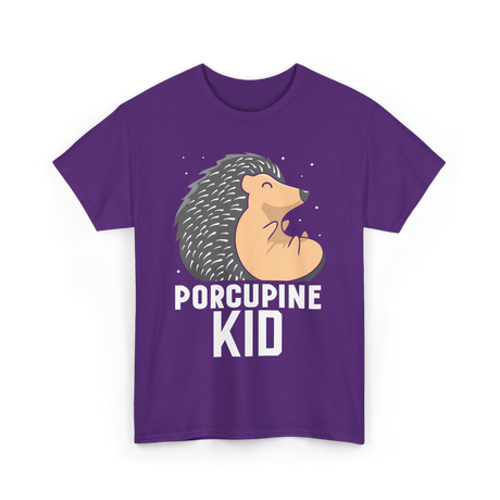 Kid Porcupine Animal Lover T-Shirt - Purple