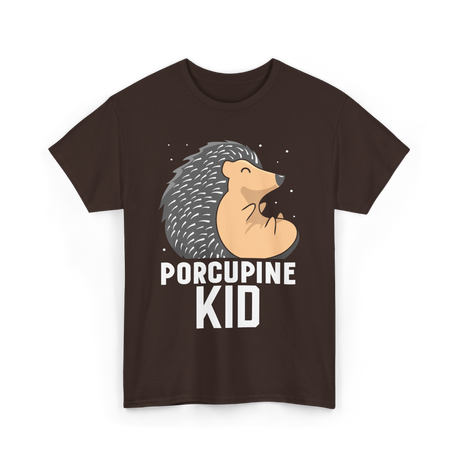 Kid Porcupine Animal Lover T-Shirt - Dark Chocolate