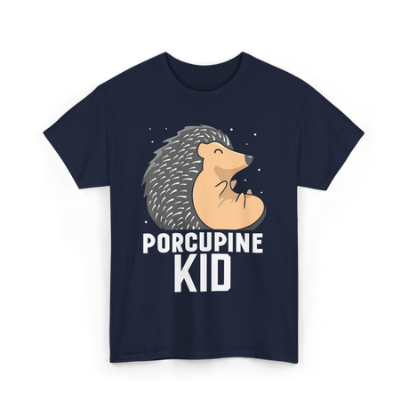 Kid Porcupine Animal Lover T-Shirt - Navy