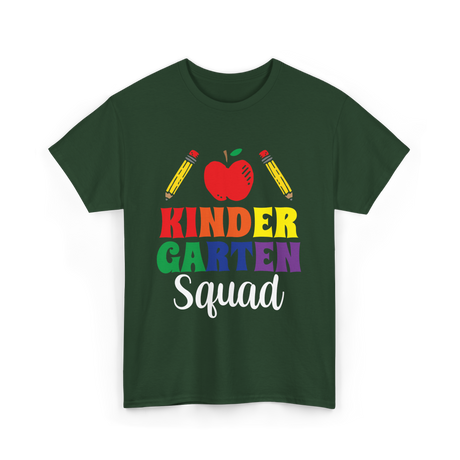 Kinder Squad Kindergarten Kids T-Shirt - Forest Green