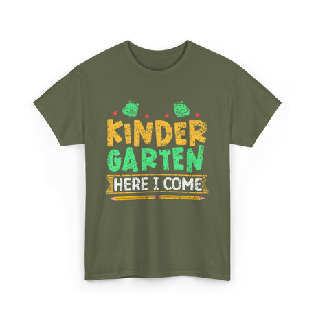 Kindergarten Here I Come Kids T-Shirt - Military Green