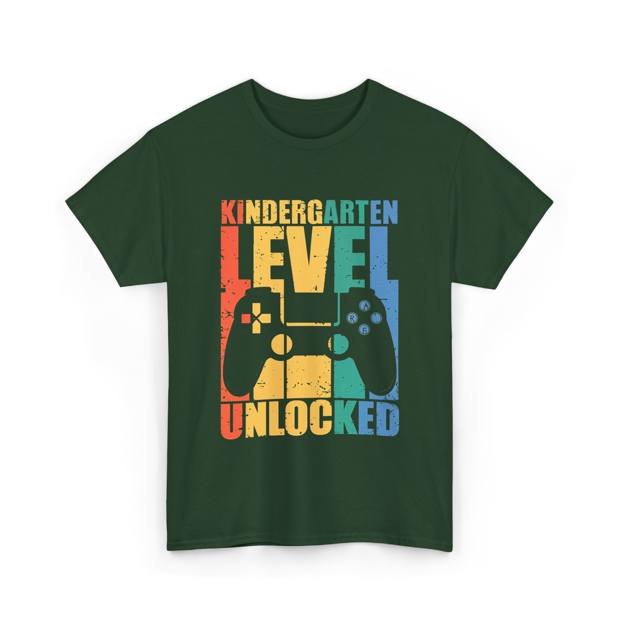 Kindergarten Level Unlocked Game T-Shirt - Forest Green