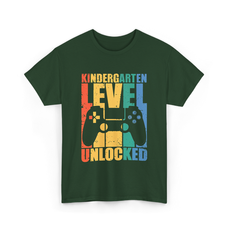 Kindergarten Level Unlocked Game T-Shirt - Forest Green