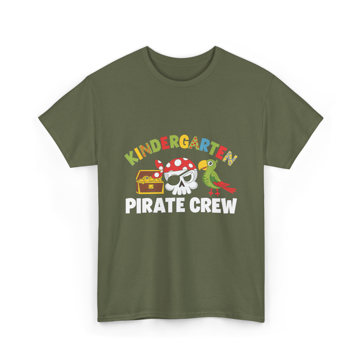 Kindergarten Pirate Crew Pirate T-Shirt - Military Green