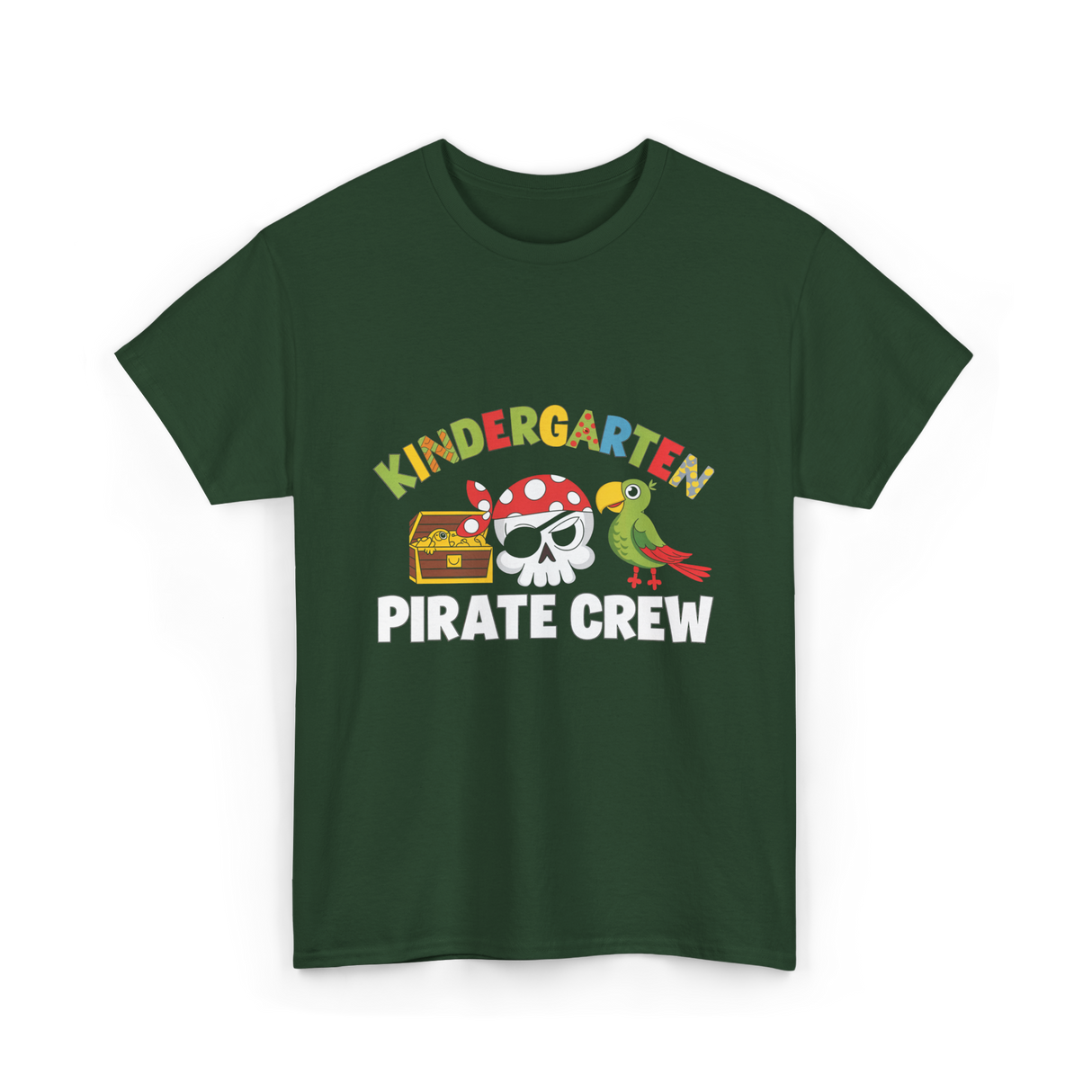 Kindergarten Pirate Crew Pirate T-Shirt - Forest Green