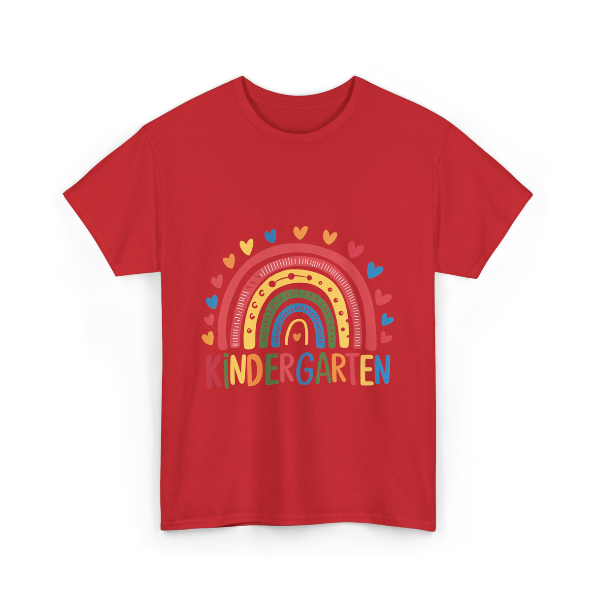 Kindergarten Rainbow Education Kids T-Shirt - Red