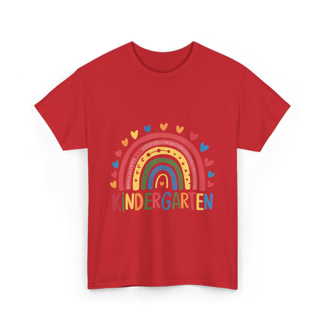 Kindergarten Rainbow Education Kids T-Shirt - Red