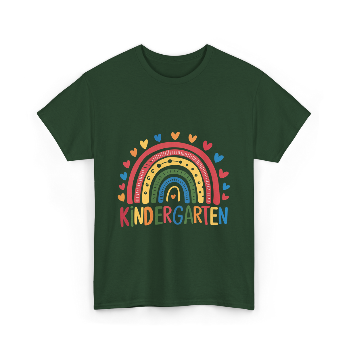 Kindergarten Rainbow Education Kids T-Shirt - Forest Green