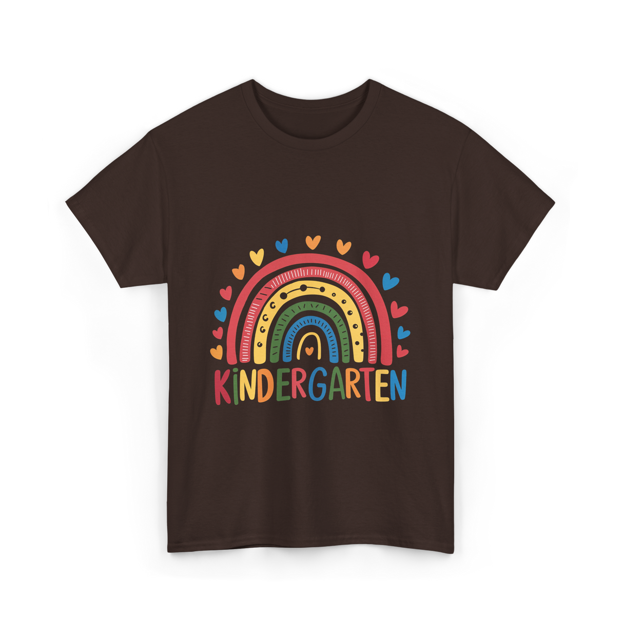 Kindergarten Rainbow Education Kids T-Shirt - Dark Chocolate