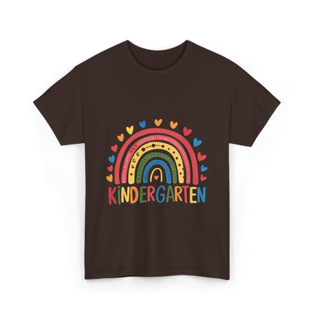 Kindergarten Rainbow Education Kids T-Shirt - Dark Chocolate