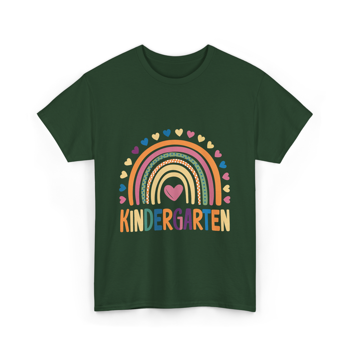 Kindergarten Rainbow Kindergarten Kids T-Shirt - Forest Green