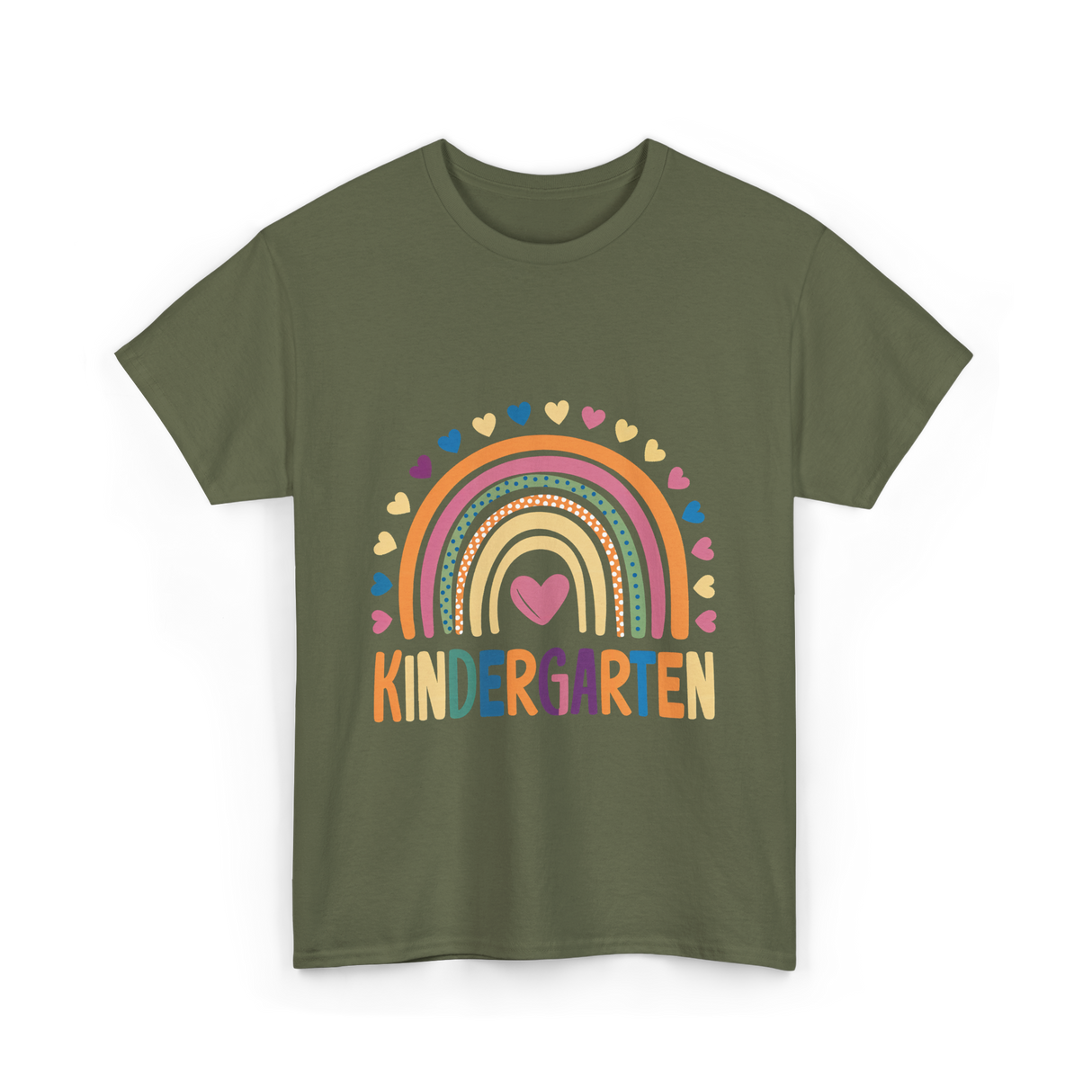 Kindergarten Rainbow Kindergarten Kids T-Shirt - Military Green