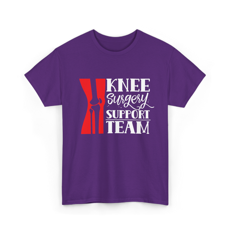 Knee Surgery Support Team Recovery T-Shirt - Purple