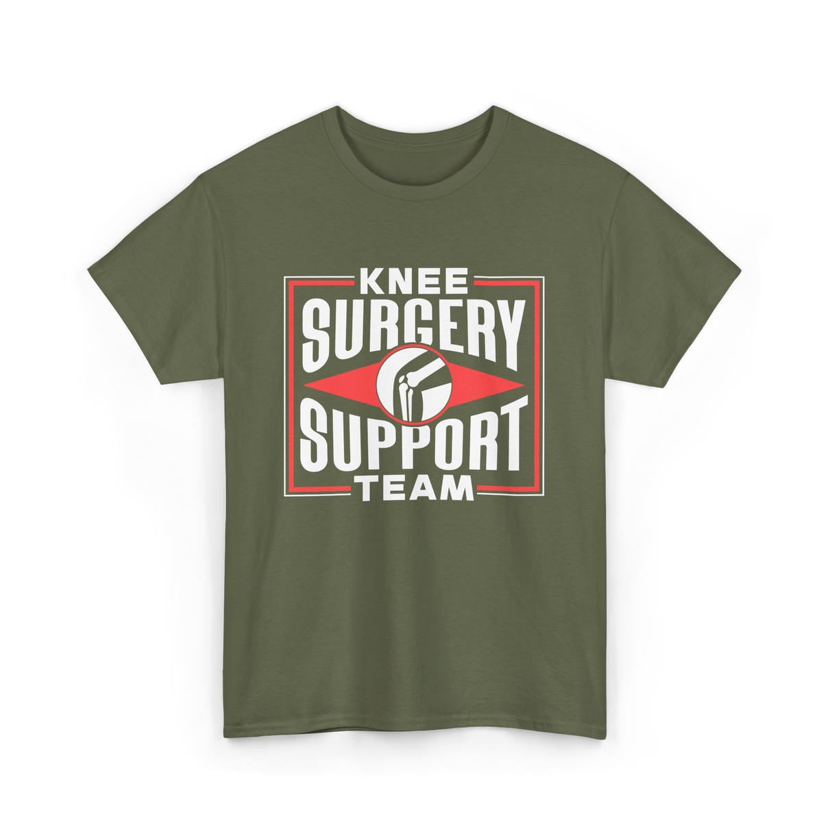 Knee Surgery Support Team Recovery T-Shirt - Military Green